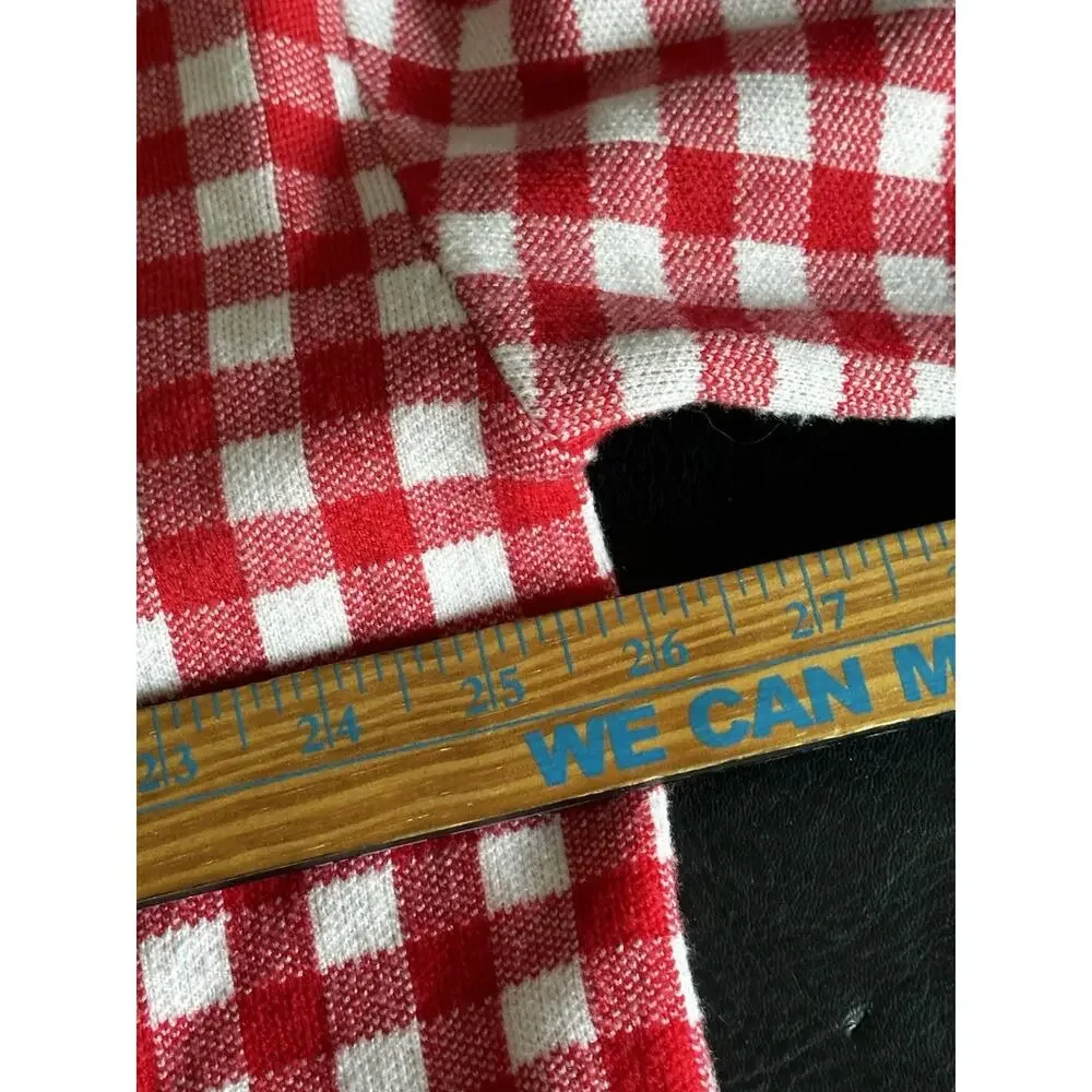 Ellandemm Red Gingham Cottage Core Button Up Cardigan XL